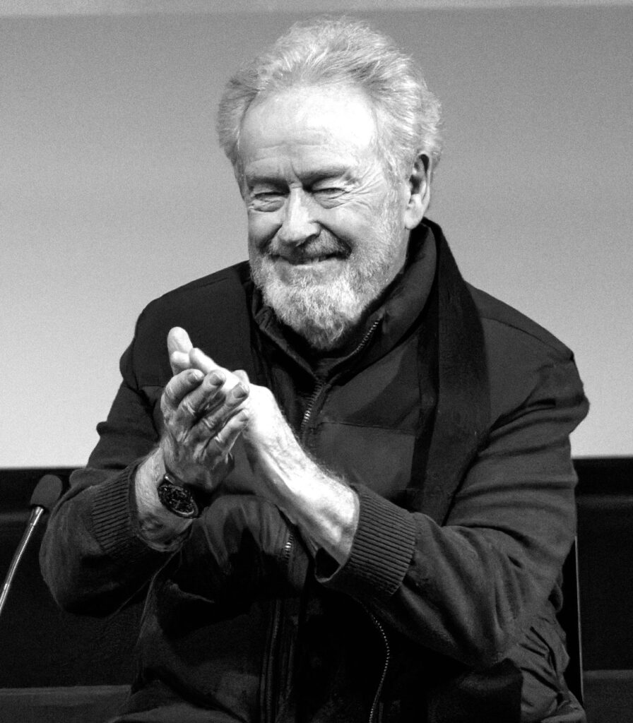 Ridley Scott ritratto in bianco e nero