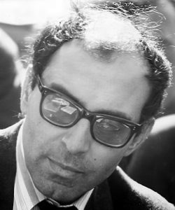 Jean-Luc Godard ritratto in bianco e nero